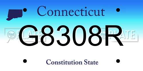 G8308R Connecticut License Plate