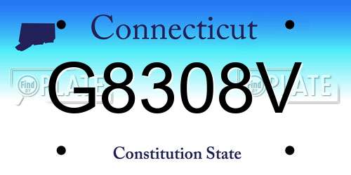 G8308V Connecticut License Plate