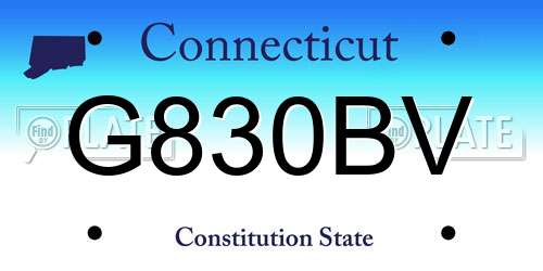 G830BV Connecticut License Plate