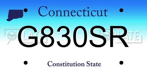 G830SR Connecticut License Plate