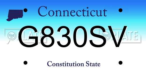 G830SV Connecticut License Plate