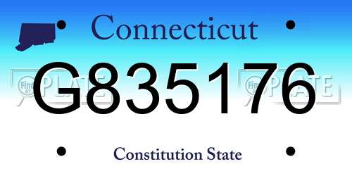 G835176 Connecticut License Plate