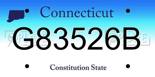 G83526B Connecticut License Plate