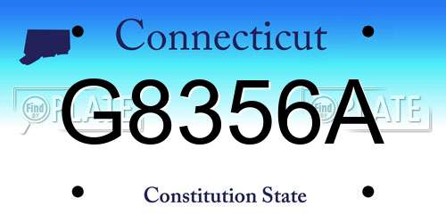 G8356A Connecticut License Plate