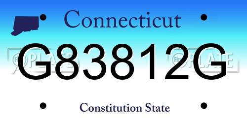 G83812G Connecticut License Plate