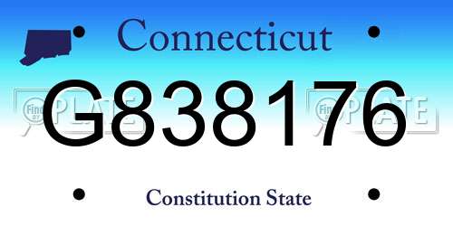 G838176 Connecticut License Plate
