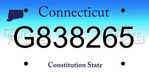G838265 Connecticut License Plate
