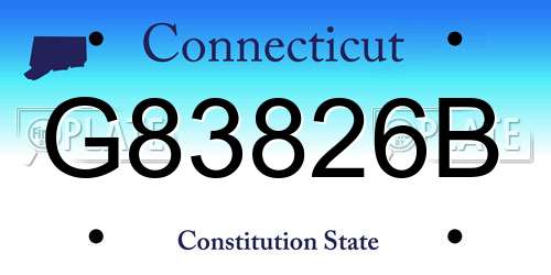 G83826B Connecticut License Plate