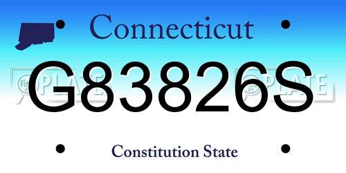 G83826S Connecticut License Plate
