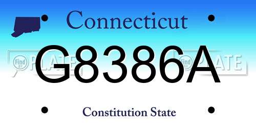 G8386A Connecticut License Plate