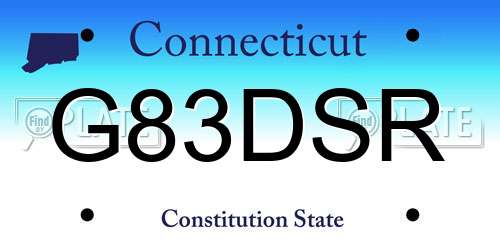 G83DSR Connecticut License Plate
