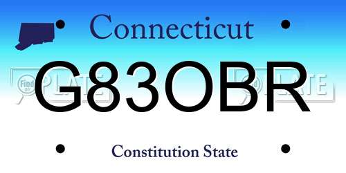 G83OBR Connecticut License Plate