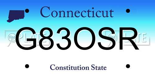 G83OSR Connecticut License Plate