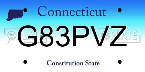 G83PVZ Connecticut License Plate