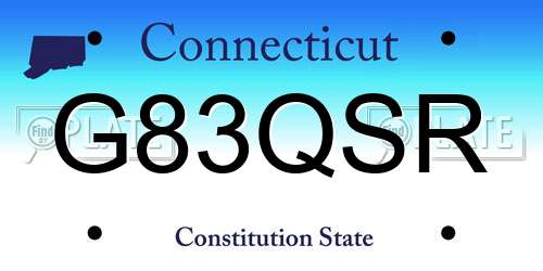 G83QSR Connecticut License Plate