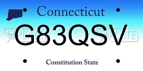 G83QSV Connecticut License Plate