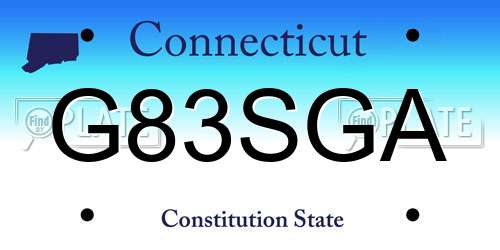 G83SGA Connecticut License Plate
