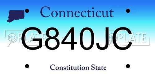 G840JC Connecticut License Plate