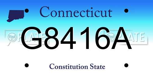 G8416A Connecticut License Plate