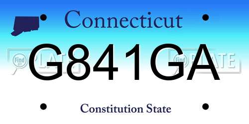 G841GA Connecticut License Plate