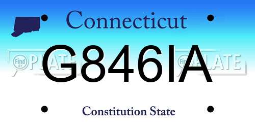 G846IA Connecticut License Plate