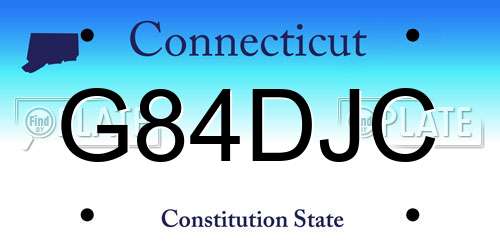 G84DJC Connecticut License Plate