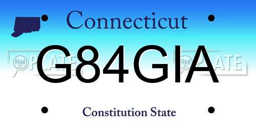 G84GIA Connecticut License Plate