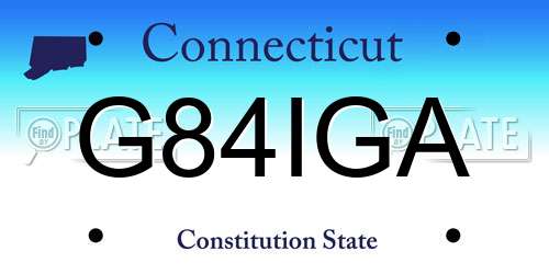 G84IGA Connecticut License Plate