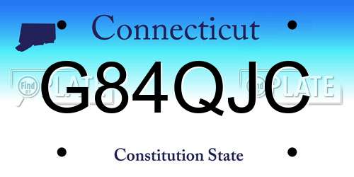 G84QJC Connecticut License Plate