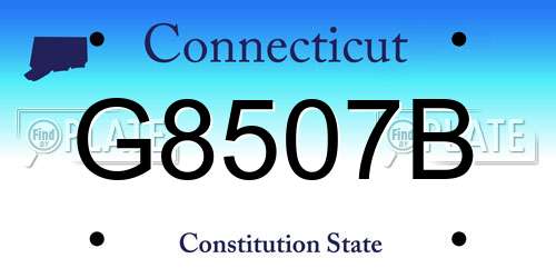 G8507B Connecticut License Plate