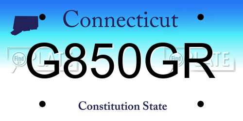 G850GR Connecticut License Plate