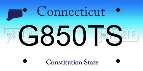 G850TS Connecticut License Plate