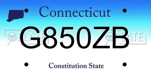 G850ZB Connecticut License Plate