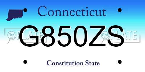 G850ZS Connecticut License Plate
