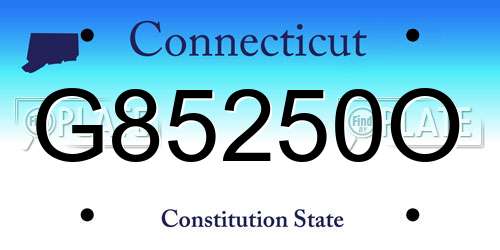 G85250O Connecticut License Plate