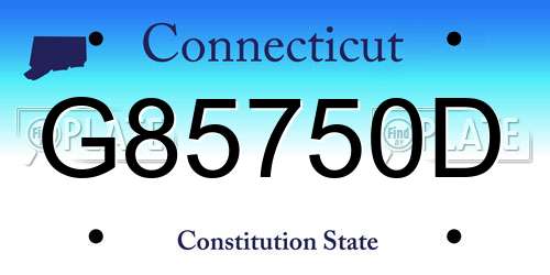 G85750D Connecticut License Plate