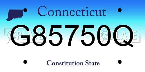 G85750Q Connecticut License Plate