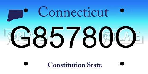 G85780O Connecticut License Plate