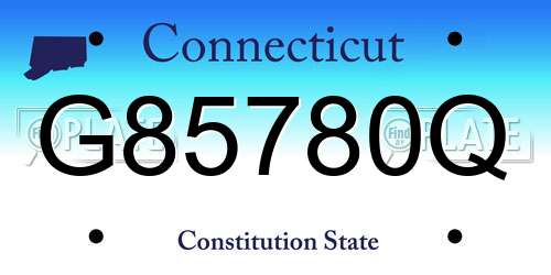 G85780Q Connecticut License Plate