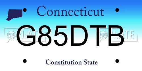 G85DTB Connecticut License Plate