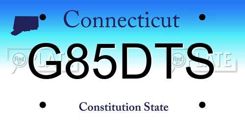 G85DTS Connecticut License Plate