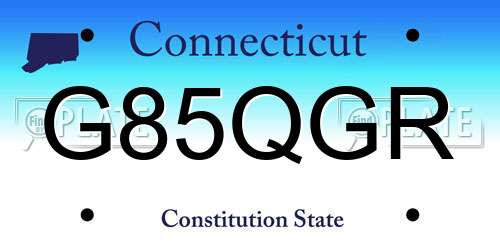 G85QGR Connecticut License Plate
