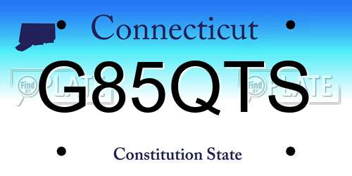 G85QTS Connecticut License Plate