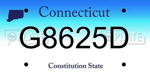G8625D Connecticut License Plate