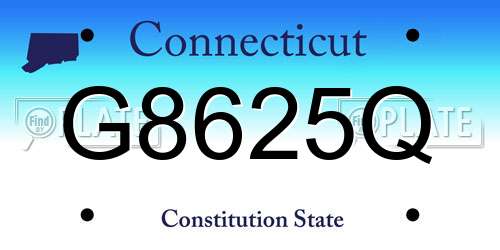G8625Q Connecticut License Plate