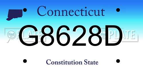 G8628D Connecticut License Plate