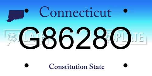 G8628O Connecticut License Plate