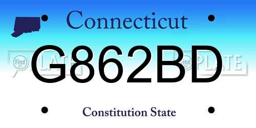 G862BD Connecticut License Plate