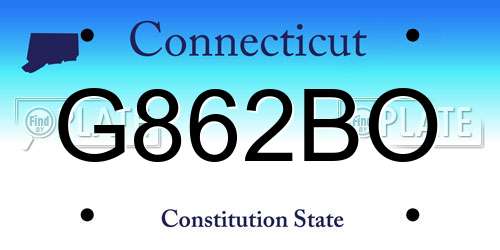 G862BO Connecticut License Plate