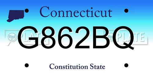 G862BQ Connecticut License Plate